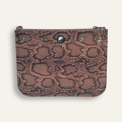 Preloved Ivy Clutch | Pink Python with Silver hardware