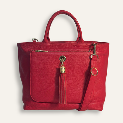 Preloved Dahlia Tote | Pillarbox Red with Gold hardware