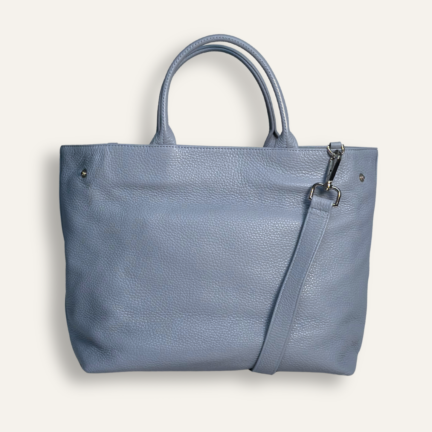 Preloved Dahlia Tote | Duck Egg with Silver hardware