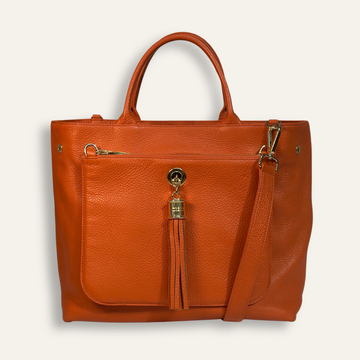Preloved Dahlia Tote | Tangerine with Gold hardware
