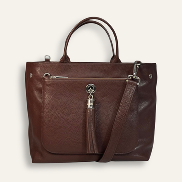 Preloved Dahlia Tote | Chocolate with Silver hardware
