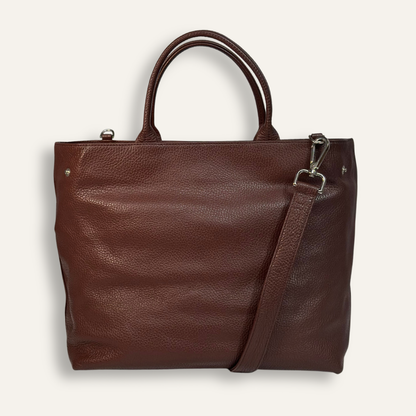 Preloved Dahlia Tote | Chocolate with Silver hardware