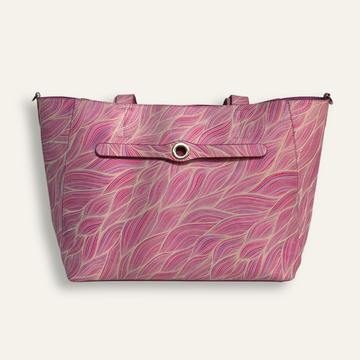 Preloved Sarah Tote | Pink Leaf with Gold hardware
