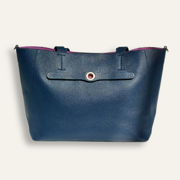 Preloved Sarah Tote | Navy with Gold hardware