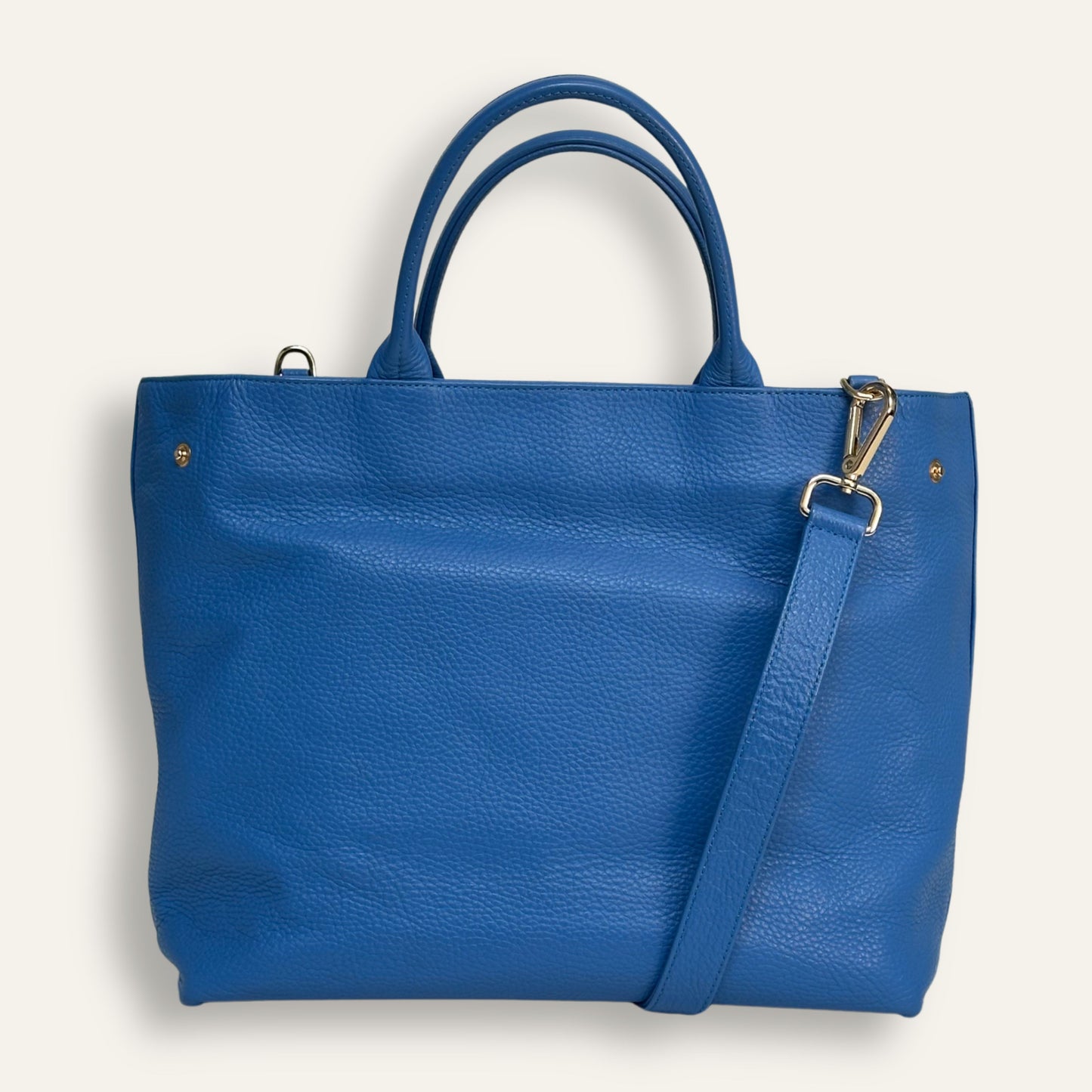 Preloved Dahlia Tote | Bright Blue with Gold hardware
