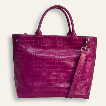 Preloved Dahlia Tote | Magenta with Silver hardware