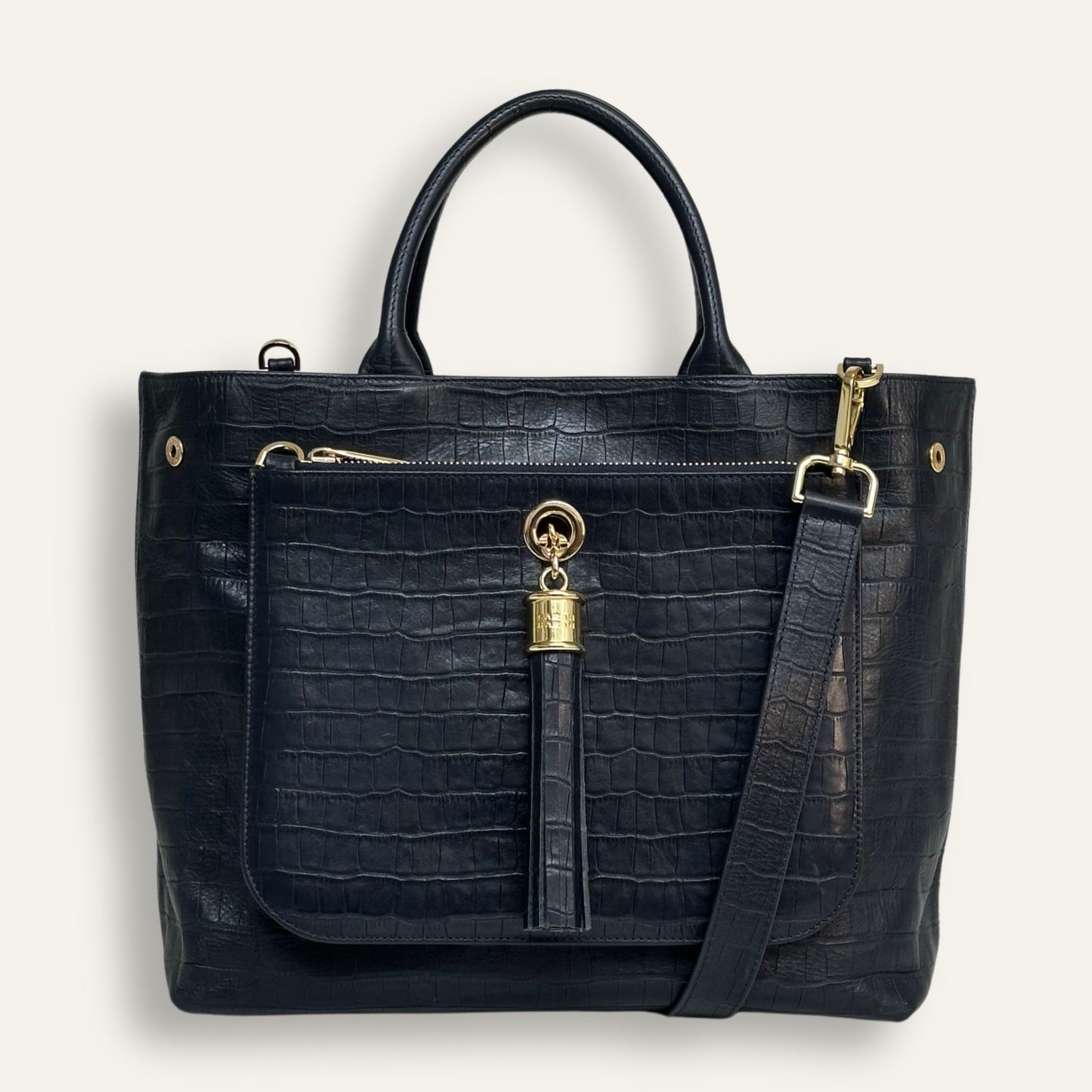 Preloved Dahlia Tote | Midnight with Gold hardware