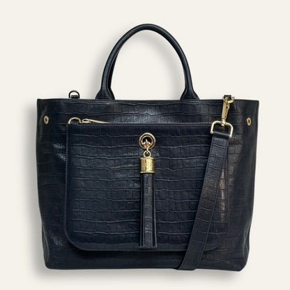 Preloved Dahlia Tote | Midnight with Gold hardware