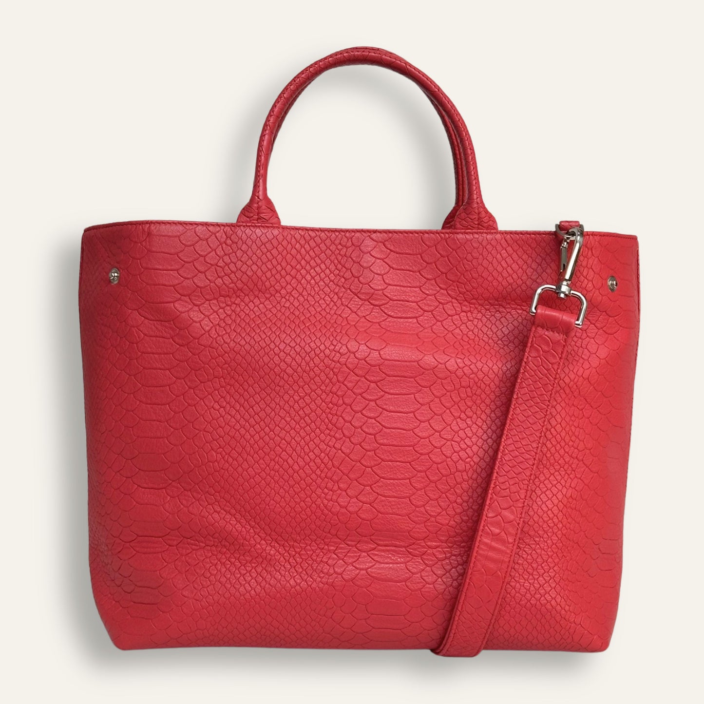 Preloved Dahlia Tote | Sunset Anaconda with Silver hardware