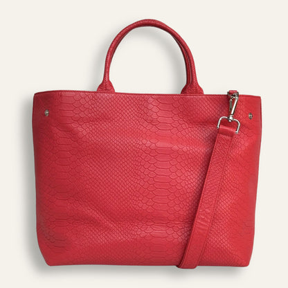 Preloved Dahlia Tote | Sunset Anaconda with Silver hardware