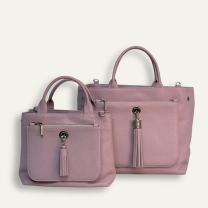 Preloved Dahlia Tote | Dusky Pink with Silver hardware