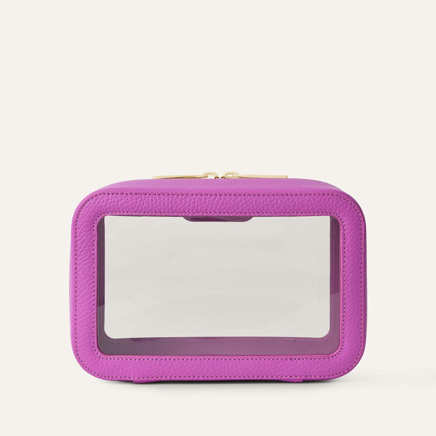 Ava Cosmetics Bag | Purple Rose with Gold hardware