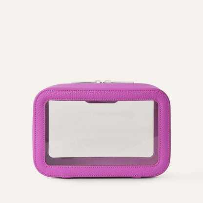 Ava Cosmetics Bag | Purple Rose with Silver hardware