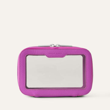 Ava Cosmetics Bag | Purple Rose with Silver hardware