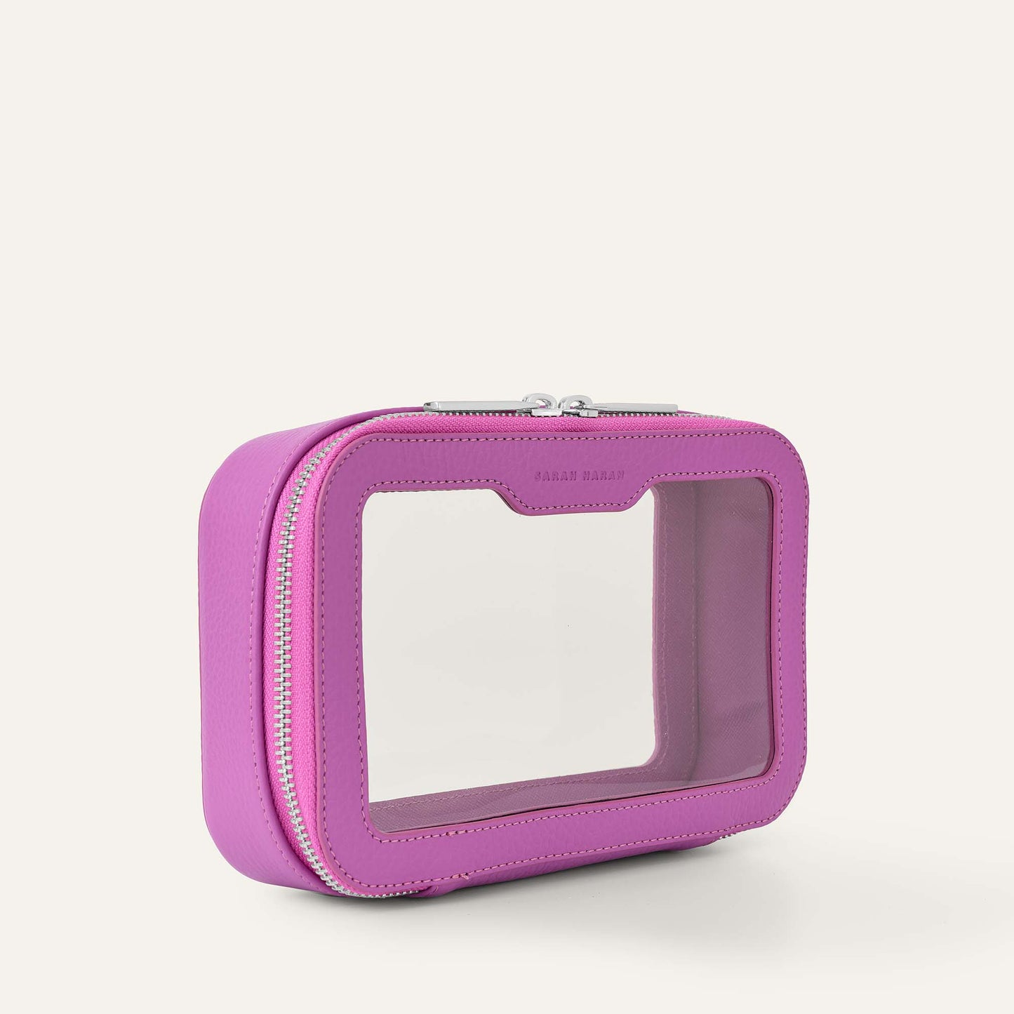 Ava Cosmetics Bag | Purple Rose with Silver hardware