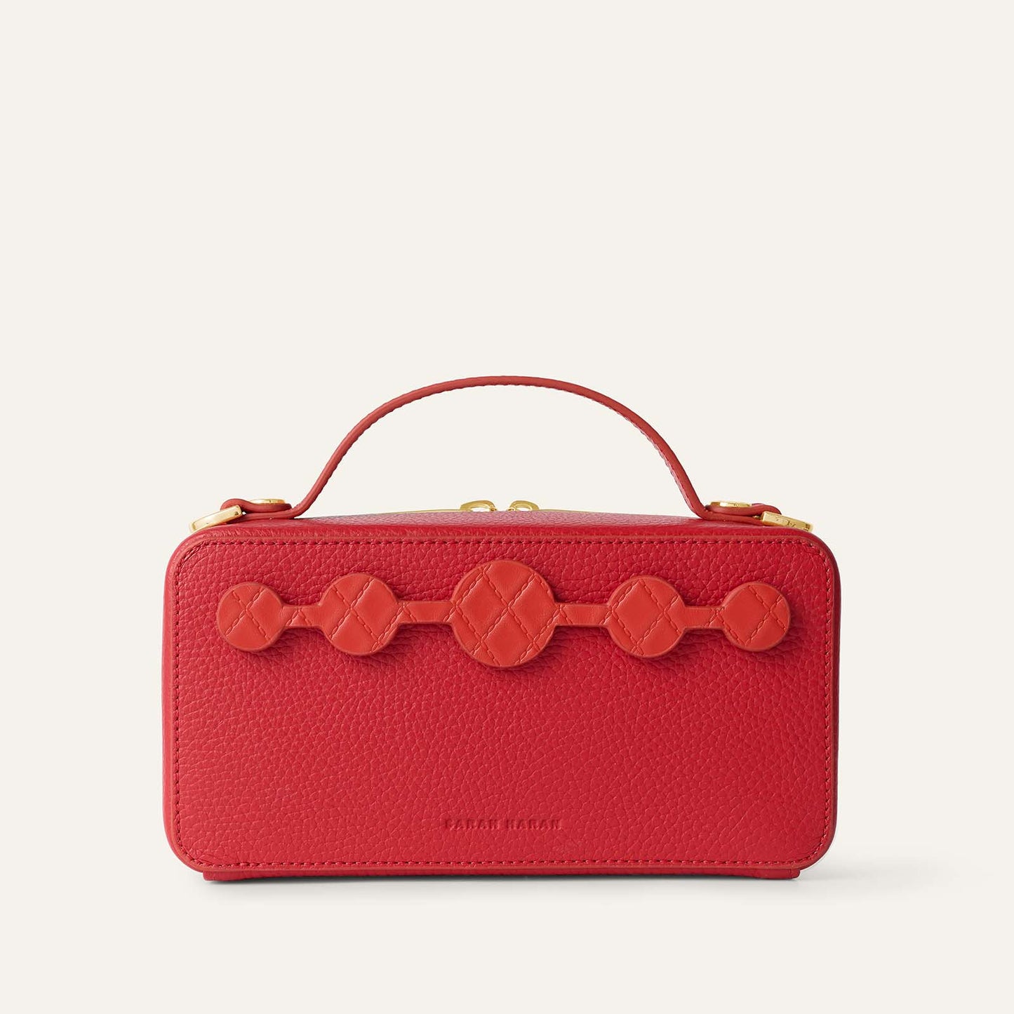 Marie Handbag | Quilted Red with Gold hardware