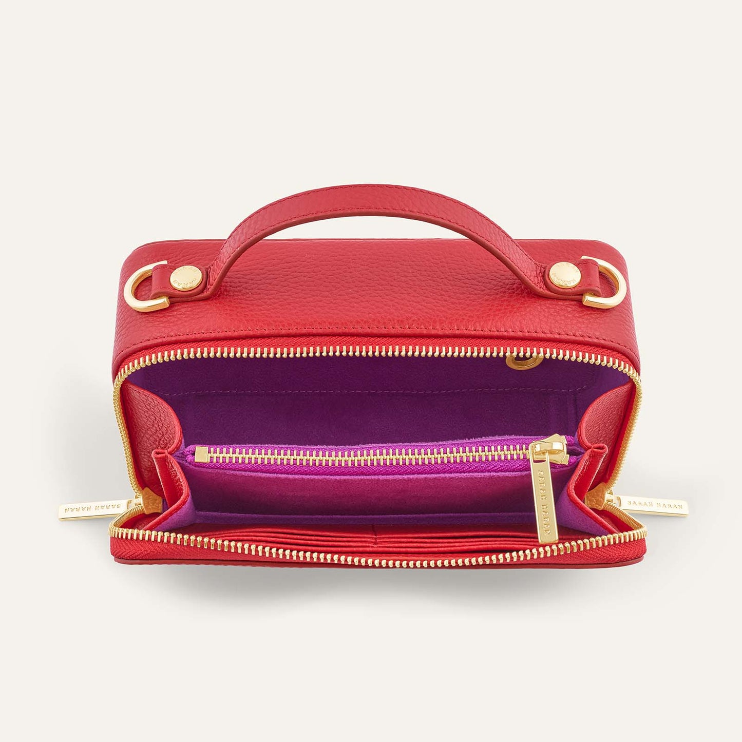Marie Handbag | Quilted Red with Gold hardware