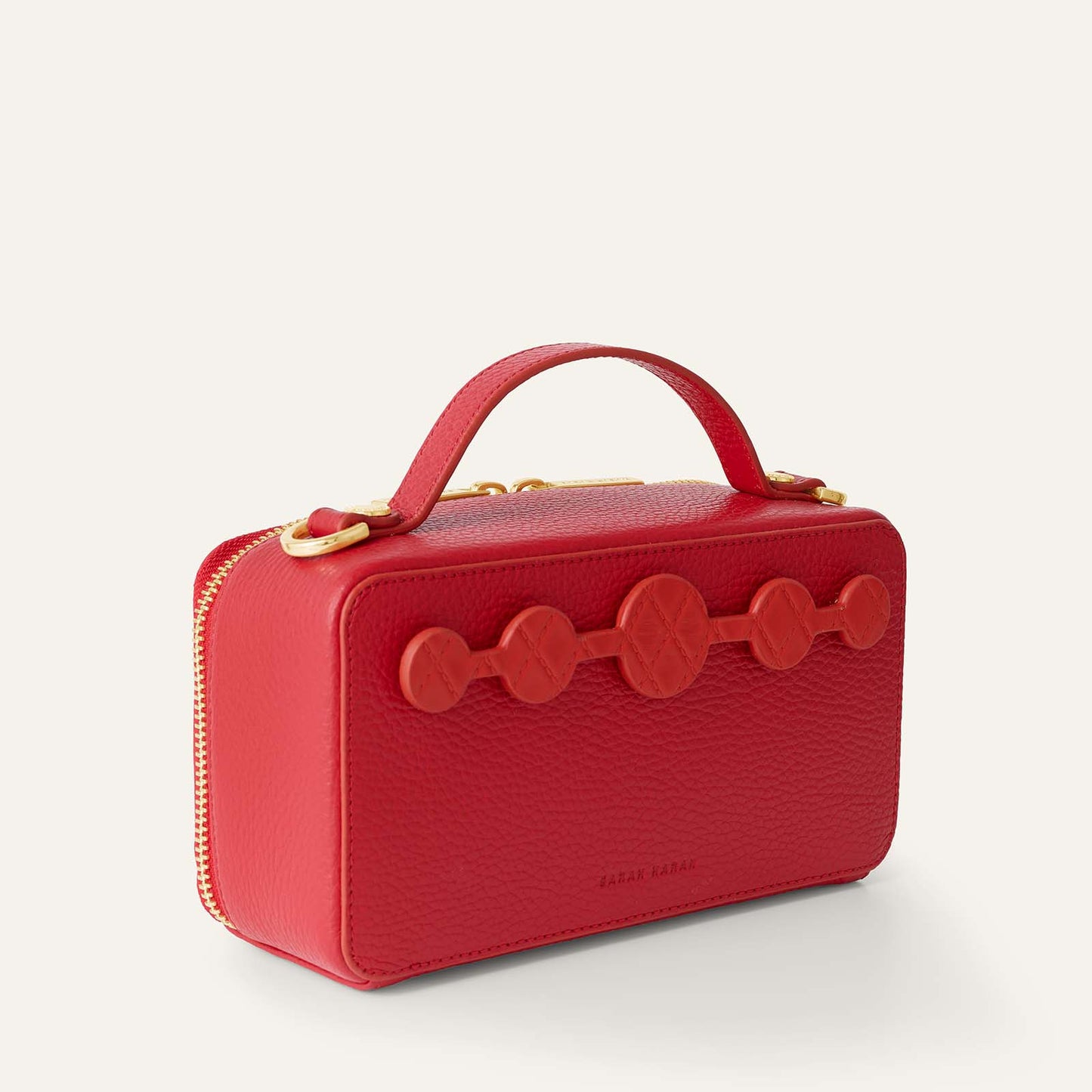 Marie Handbag | Quilted Red with Gold hardware