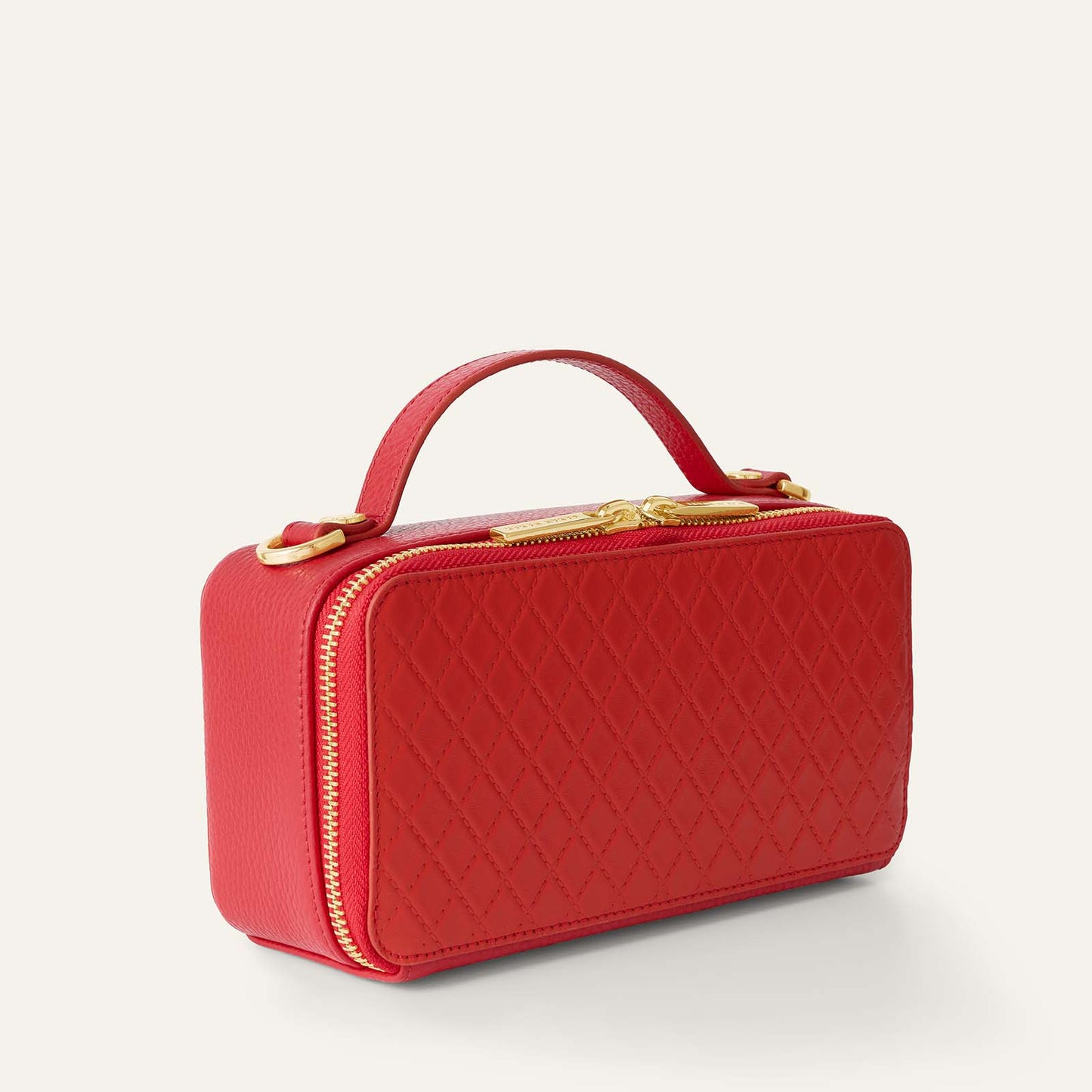 Marie Handbag | Quilted Red with Gold hardware