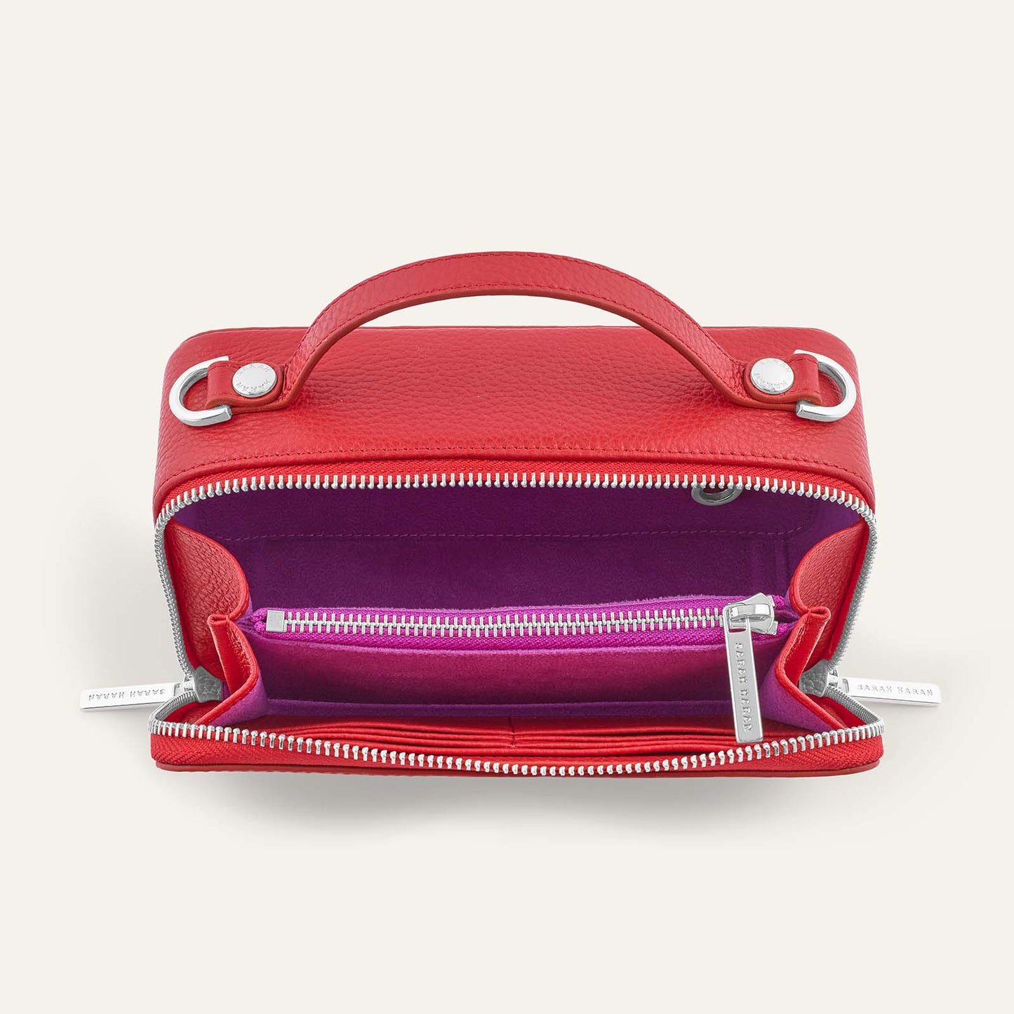 Marie Handbag | Quilted Red with Silver hardware