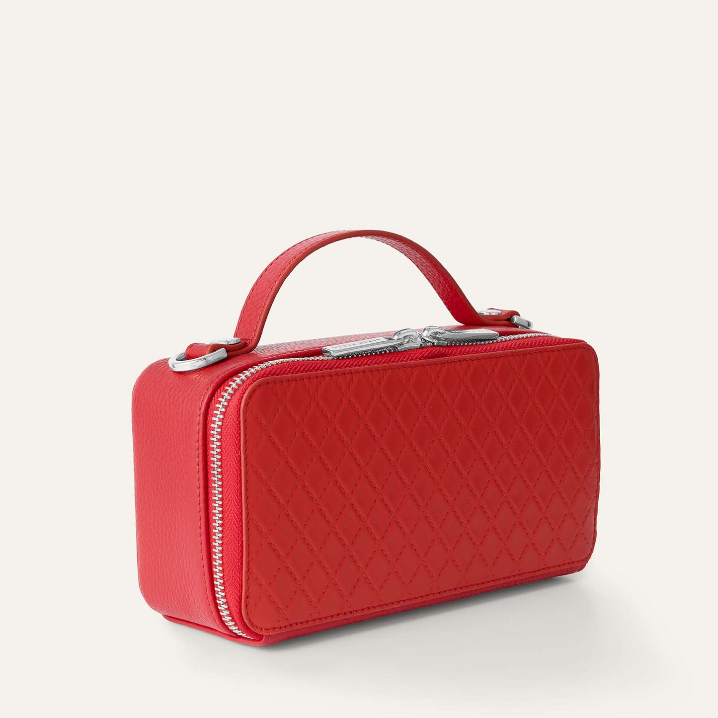 Marie Handbag | Quilted Red with Silver hardware