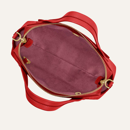 Mini J | Quilted Red with Gold hardware