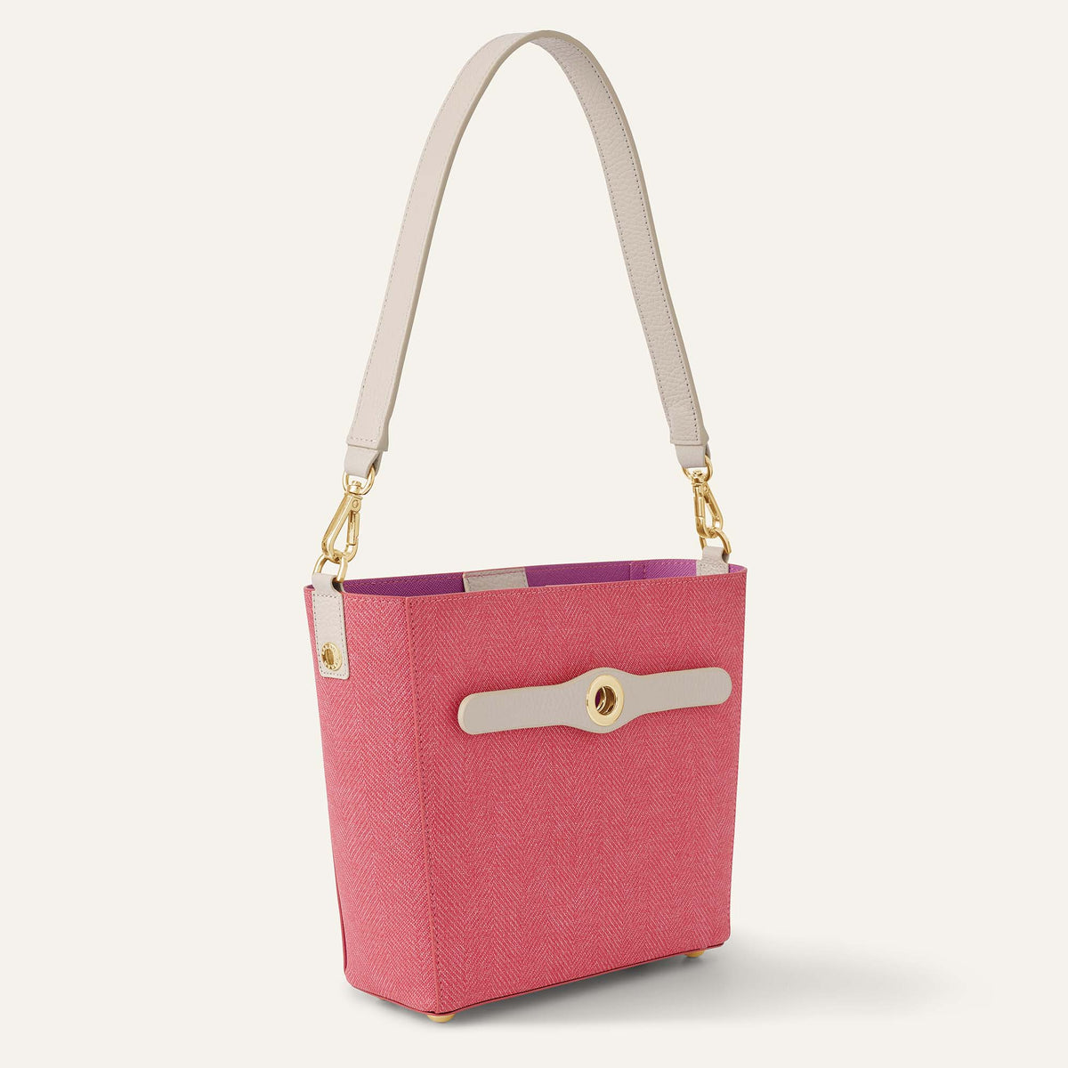 Red with Porcelain Sarah Haran Mini S with Gold hardware | Side R029 G