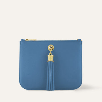Ivy Clutch Bag | Retro Blue with Gold hardware