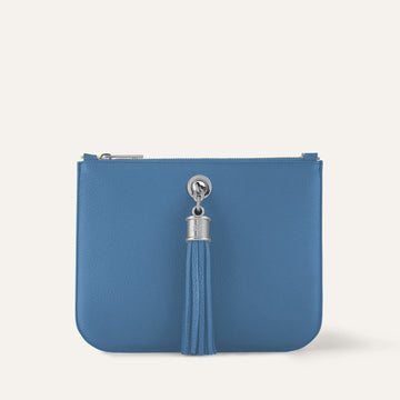 Ivy Clutch Bag | Retro Blue with Silver hardware