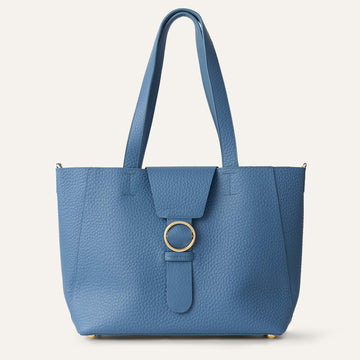 Tansy Tote | Retro Blue with Gold hardware