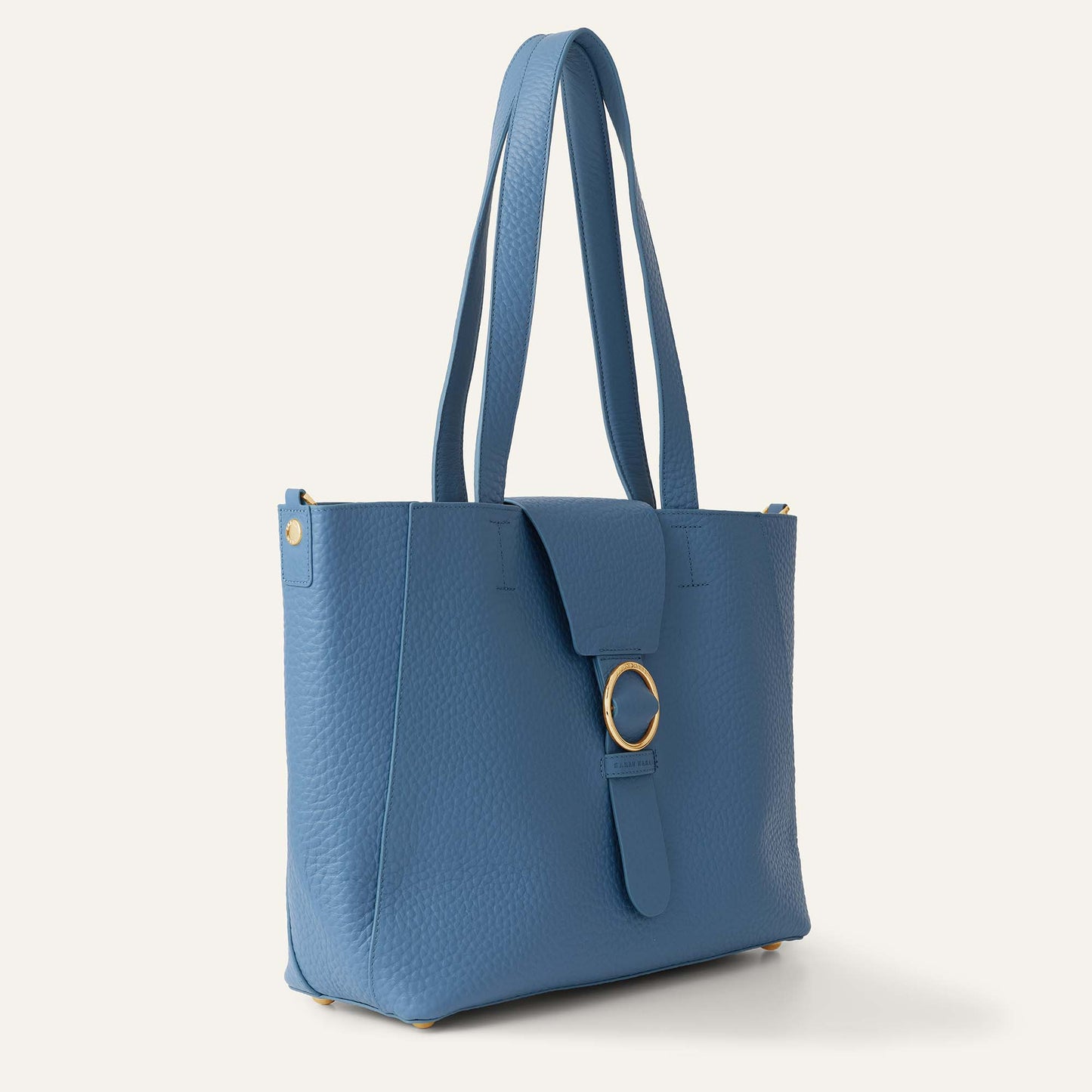 Tansy Tote | Retro Blue with Gold hardware