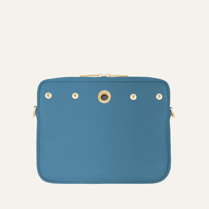 Mia Crossbody | Retro Blue with Gold hardware