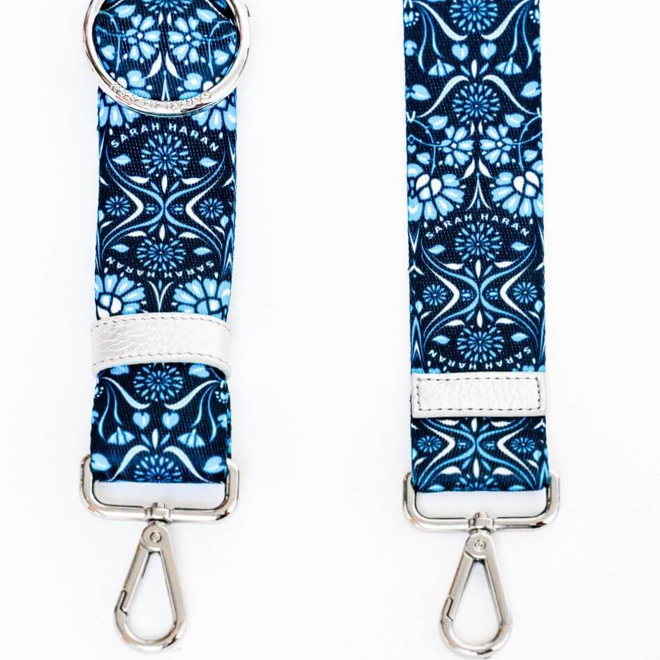 River Strap-Restyle Accessories-Sarah Haran Accessories-Silver-Blue Daisy-Sarah Haran Accessories