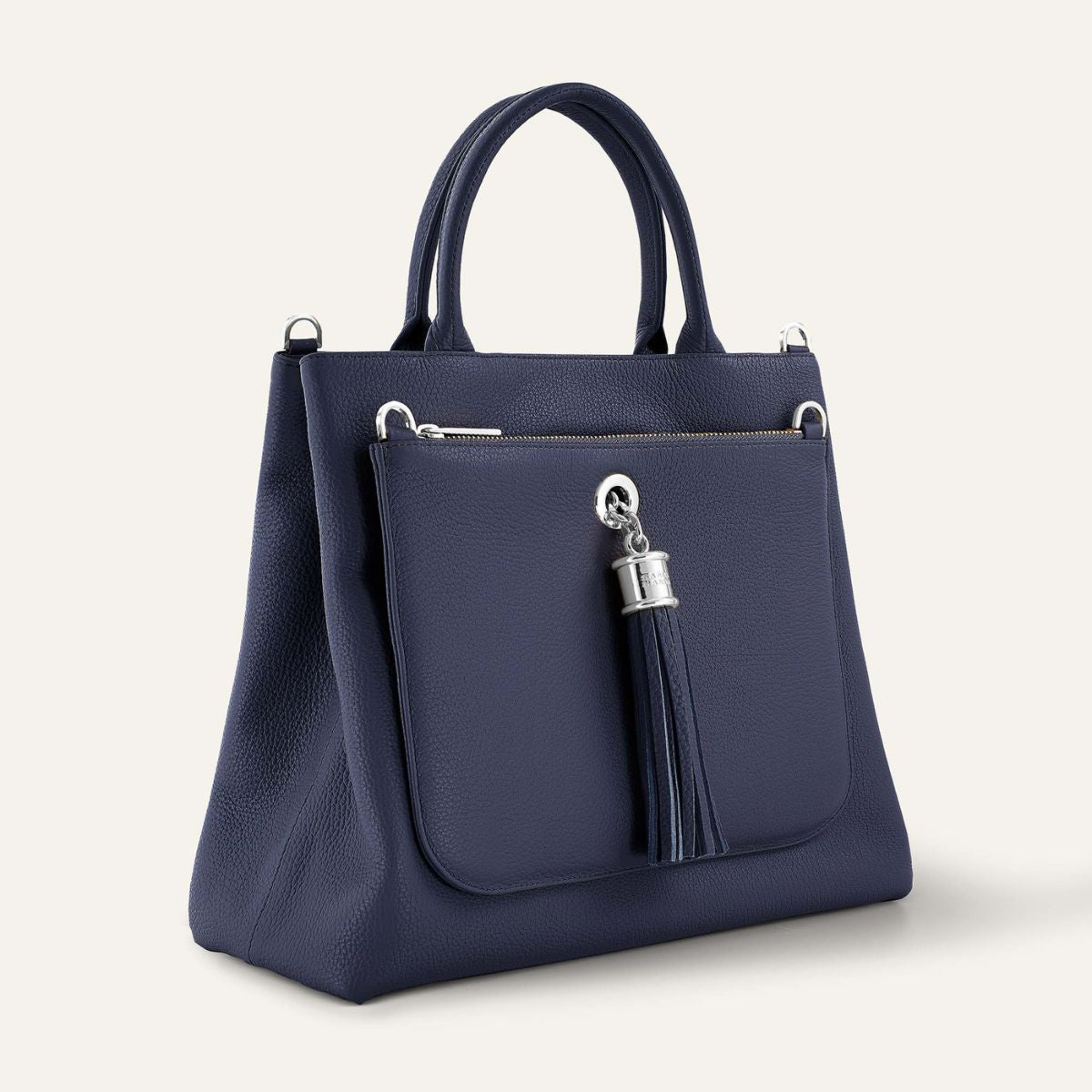 Dahlia Tote | Navy with Silver hardware
