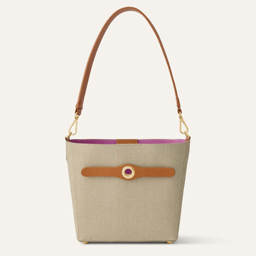 Sand with Tan Sarah Haran Mini S with Gold hardware | Front N38 G