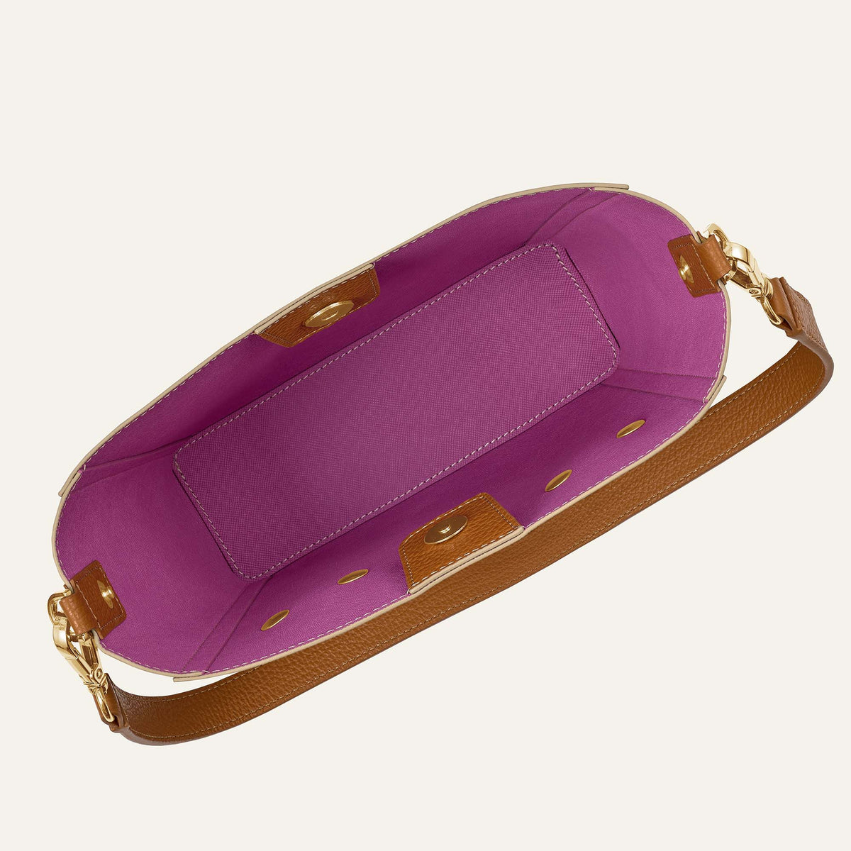 Sand With Tan Sarah Haran Mini S with Gold hardware Overhead N38 G