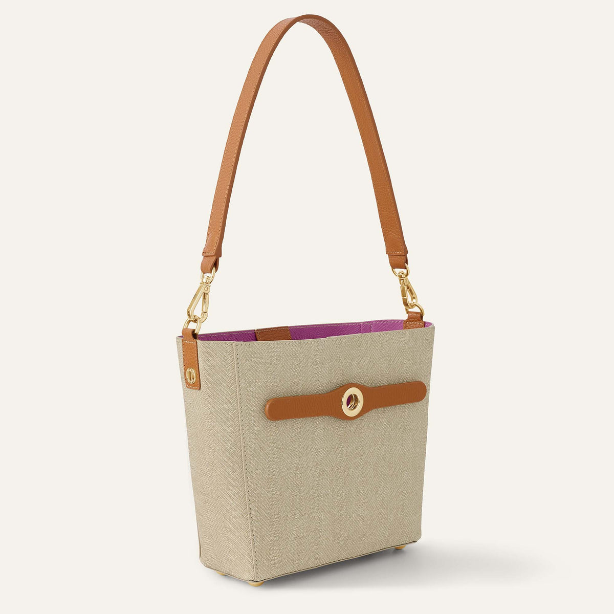 Sand with Tan Sarah Haran Mini S with Gold hardware | Side N38 G