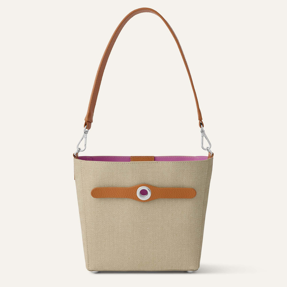 Sand with Tan Sarah Haran Mini S with Silver hardware | Front N38 S