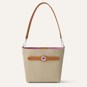 Sand with Tan Sarah Haran Mini S with Silver hardware | Front N38 S