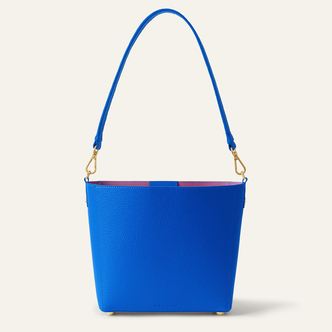 Sapphire Blue Sarah Haran Mini S Tote with Gold Hardware back | U82-G