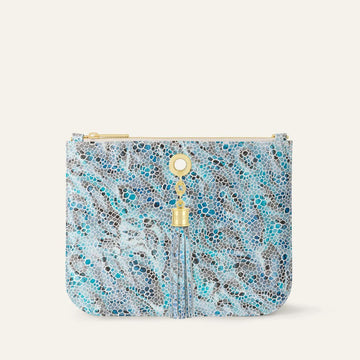 Ivy Clutch Bag | Blue Mosaic with Gold hardware