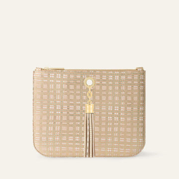 Ivy Clutch Bag | Plaid Gold with Gold hardware