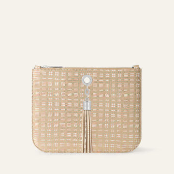 Ivy Clutch Bag | Plaid Gold with Silver hardware
