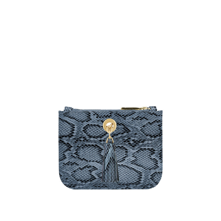 Blue Python Lily Mini Bag - Textured - Sale with Gold hardware front 1 | U39-G