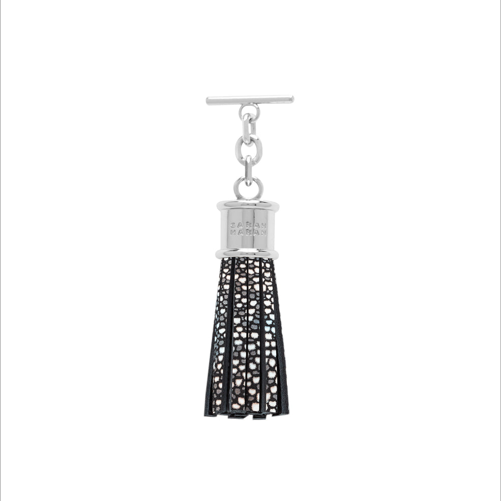 Multi Colour Shagreen Sarah Haran Capsule Tassel Mini Textured with Silver hardware front 1 | U45-S