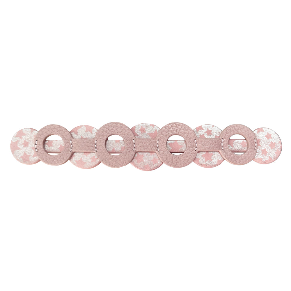 Pink Star Deco Strip - Textured Circle - Stud - Final Clearance with Silver hardware front 1 | P23-S