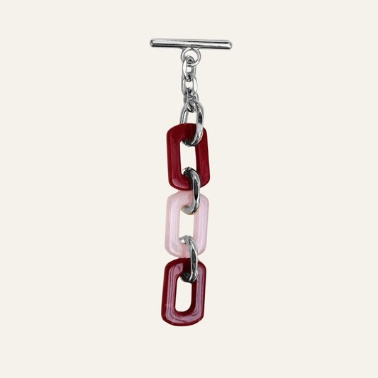 Nova Tassel | Pink Mix with Silver hardware