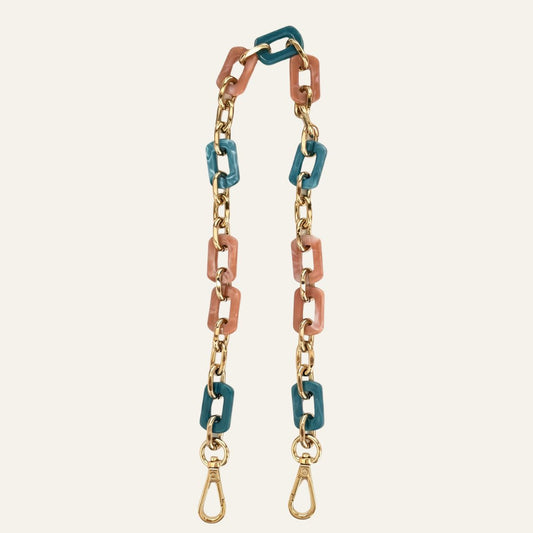 Nova Strap |  Teal Mix with Gold hardware