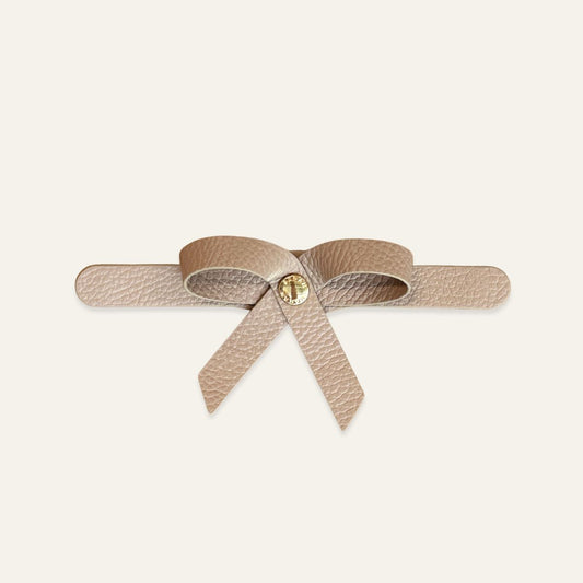 Petite Bow Mini | Taupe with Gold hardware