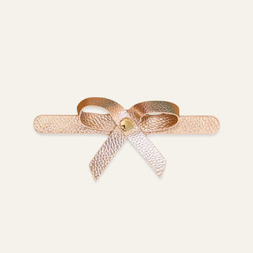 Petite Bow Mini | Metallic Rose Gold with Gold hardware
